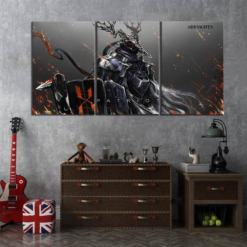 Патриот Arknights Броня рога демон копье щит Аниме игры постер Woonkamer Decoratie домашний