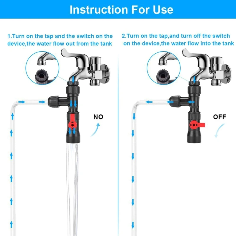 

Plastic Aquarium Water Changer 3-Way Faucet Type Water Changer Fish Tank Cleaning Tool Garden Splitter