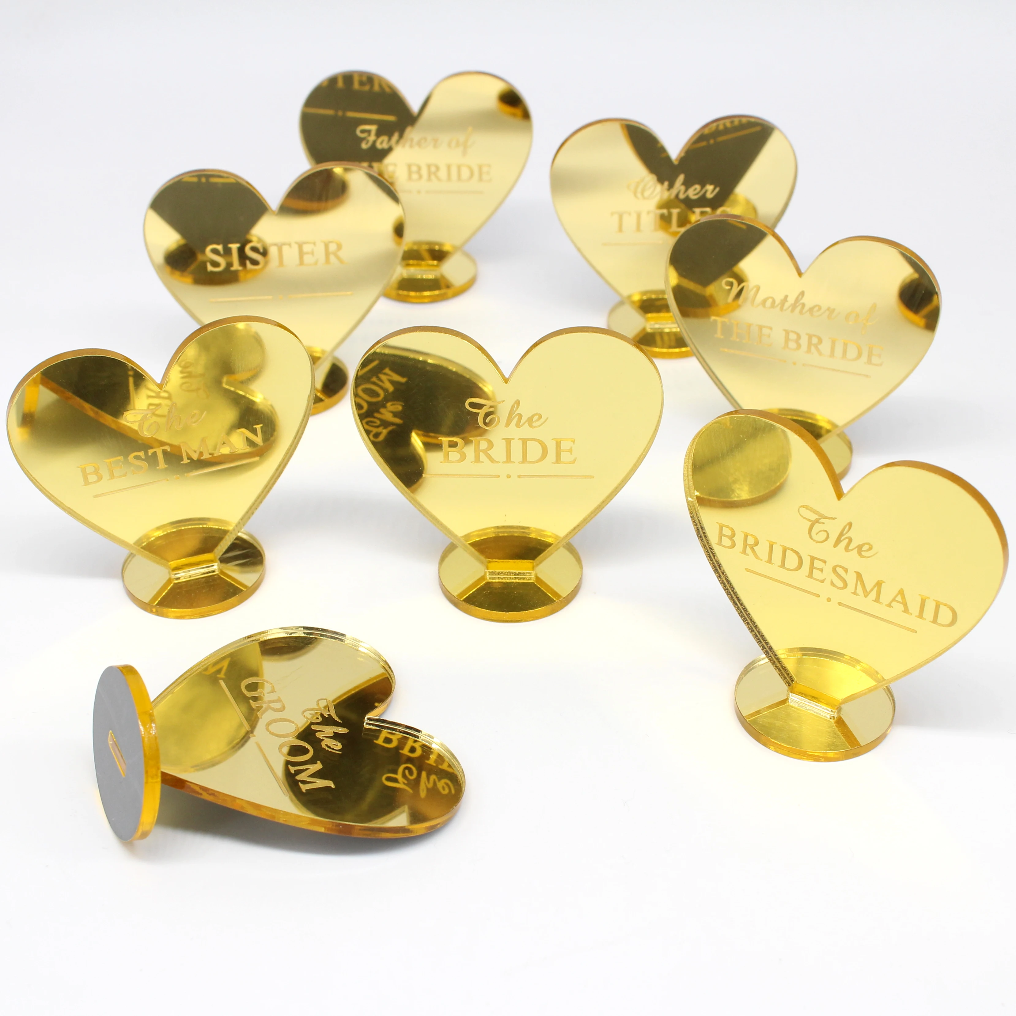 Персонализированные Свадебные таблички с выгравированным именем гостя Золотое