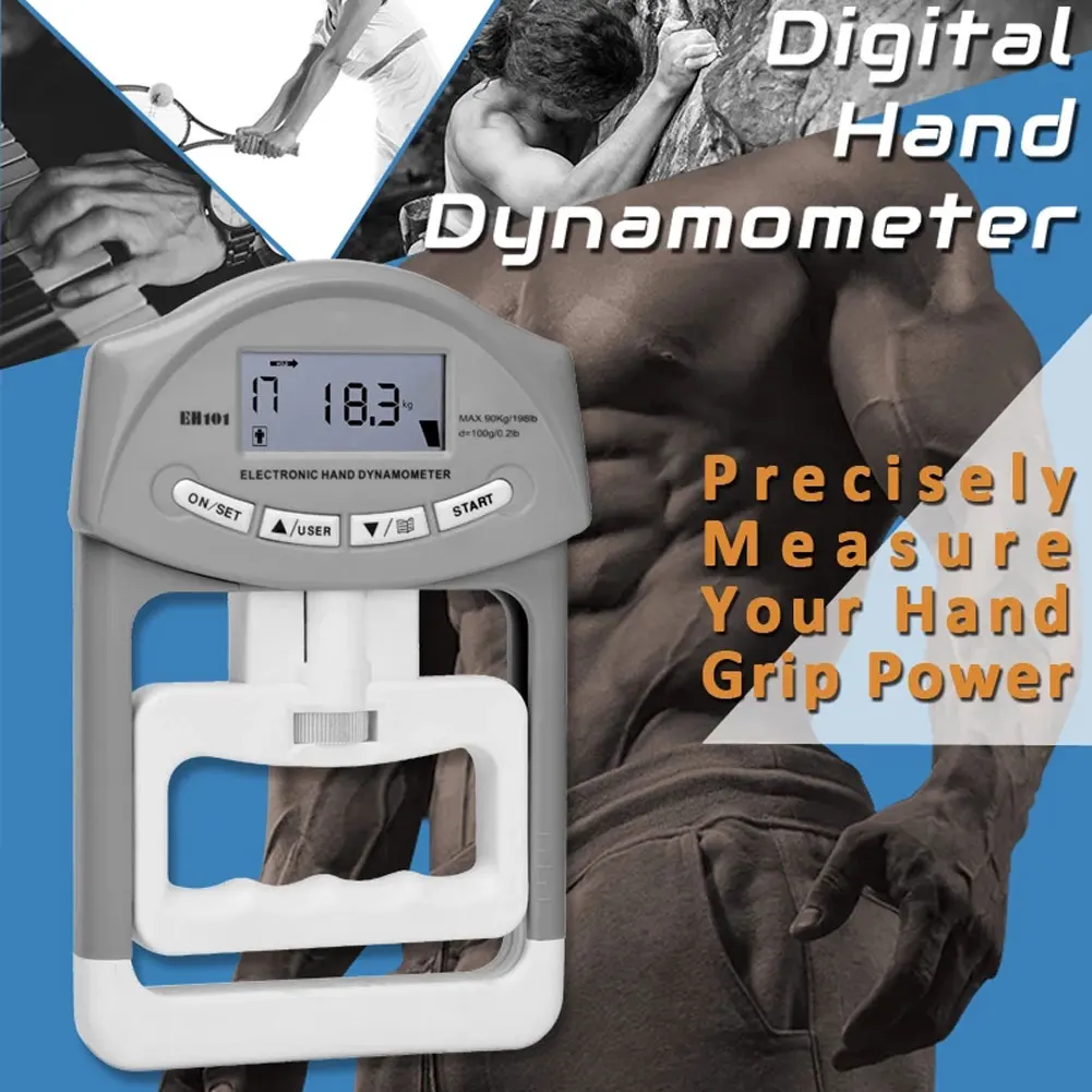 

Digital Hand Dynamometer Grip Strength Measurement Meter Auto Capturing Hand Grip Power 200 Lbs / 90 Kgs High Quality Recommend