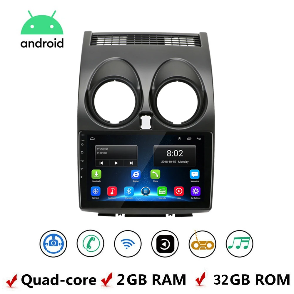 9 &quot2din Android 10 1 автомобильный мультиmidia видео плеер GPS навигация для Nissan Qashqai J10 2006