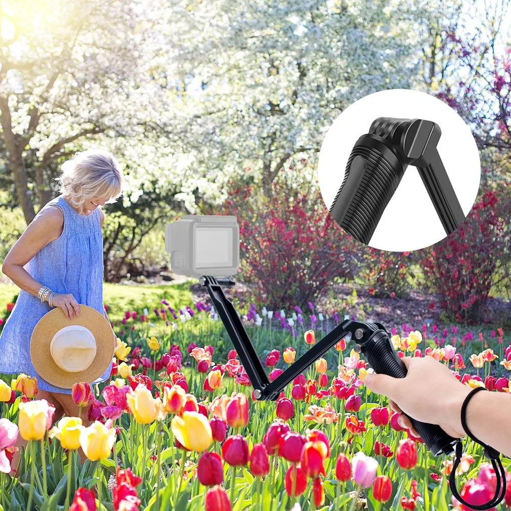 Складная Водонепроницаемая селфи-палка 3-позиционная рукоятка для Gopro Hero 10 9 8 7 5 6 Yi