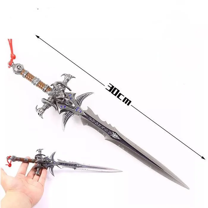 World of Warcraft нож COS крем грустно Lich King маска головы барана меч, ювелирное изделие, металлическое украшения 22/30 см