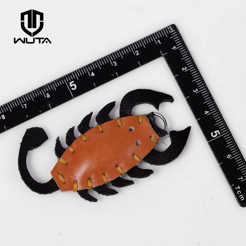 

WUTA Mini Scorpion Pendant for Bag Vegetable Tanned Leather DIY Semi-finished Handcrafts Quality A+ Pretty Keychain