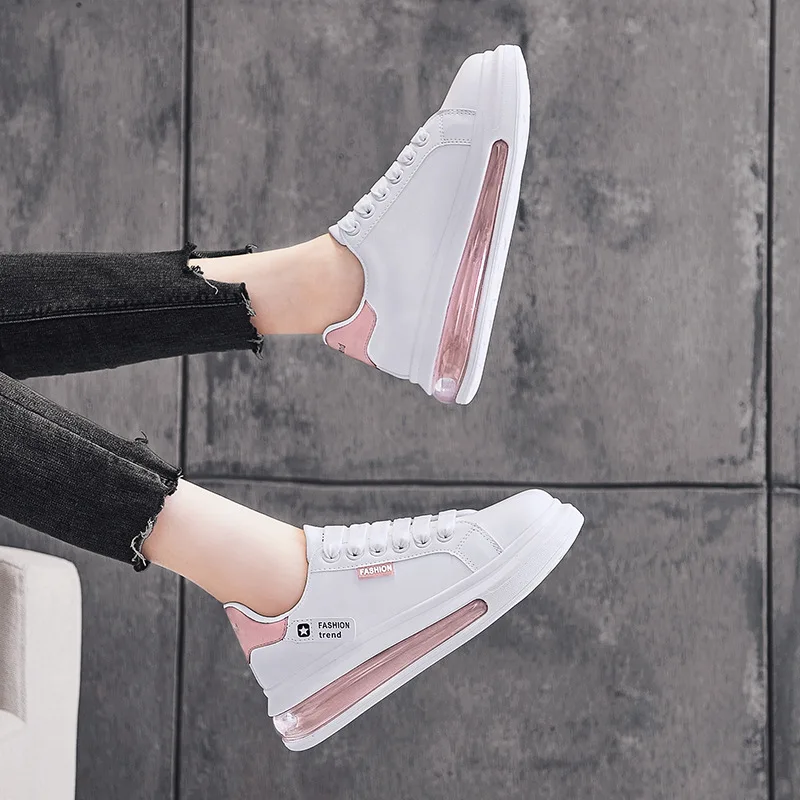 

New Autumn Women Vulcanized Shoes Fashionable Lace-up Increased Sneaker Comfortable Non-slip Casual Shoes
