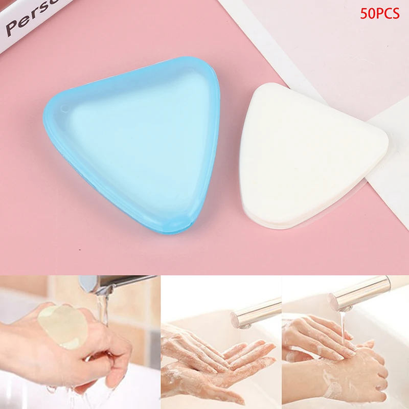 

50Pcs Disinfecting Paper Soaps Washing Hand Slice Sheets Foaming Soap Box Paper