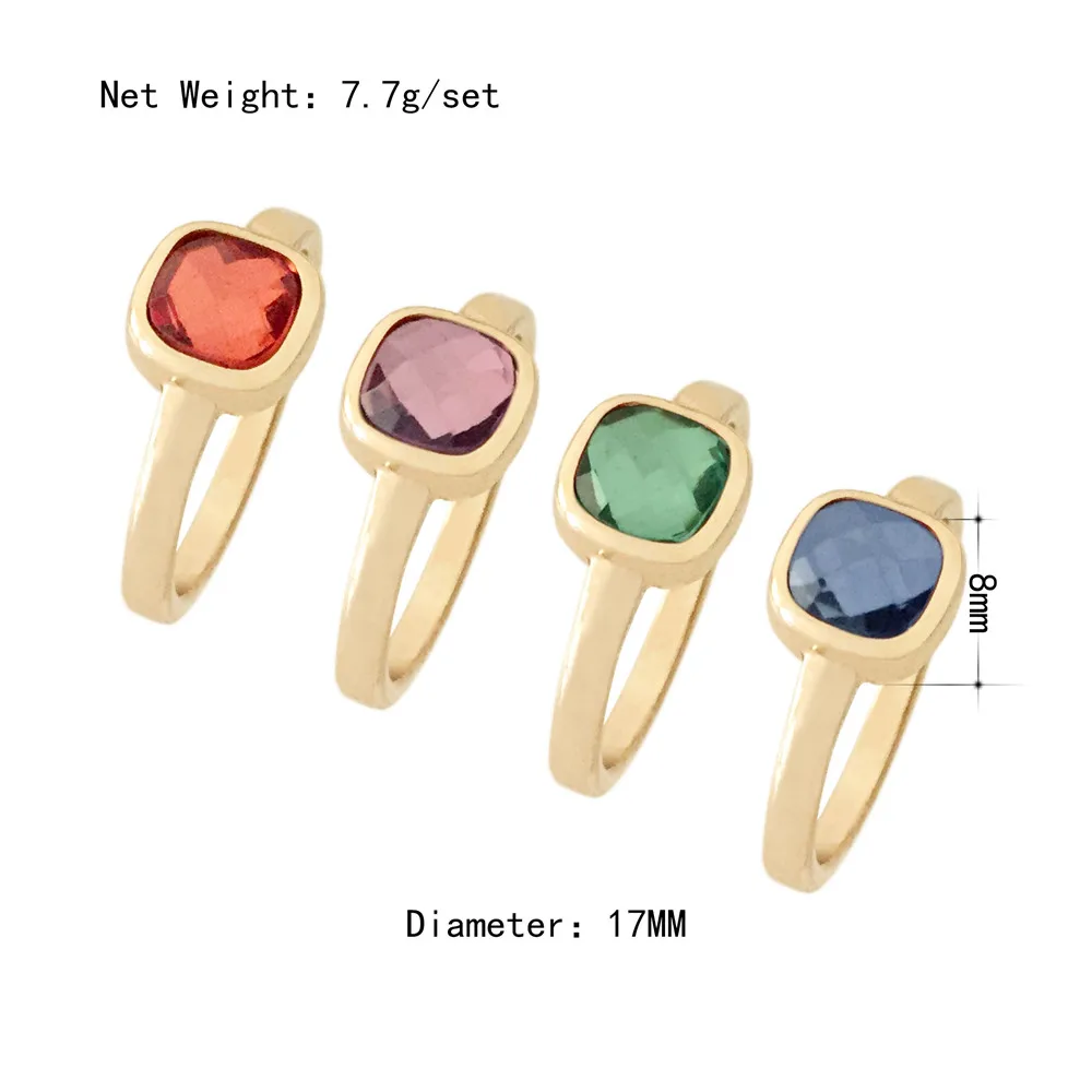 

2020 New Fashion Women Korean Style Fashion Rings Gold Color Alloy 4 Color Ring Set Wedding Jewelry Accessories