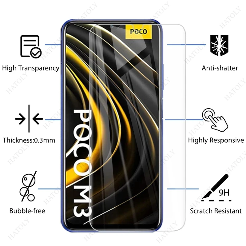 glass for xiaomi poco m3 tempered glass for xiaomi poco m3 x3 nfc redmi note 9s 9 pro 9a 9c mi 10t lite film screen protector free global shipping