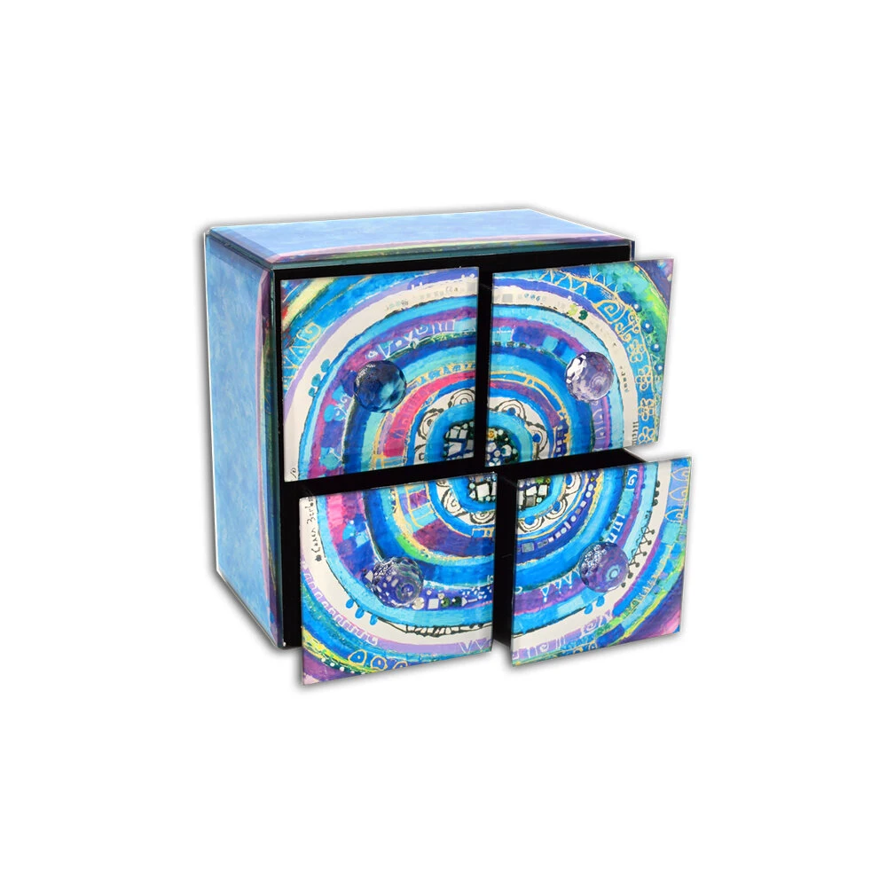 

Biggdesign Glass Jewelry Box with 4 Drawers