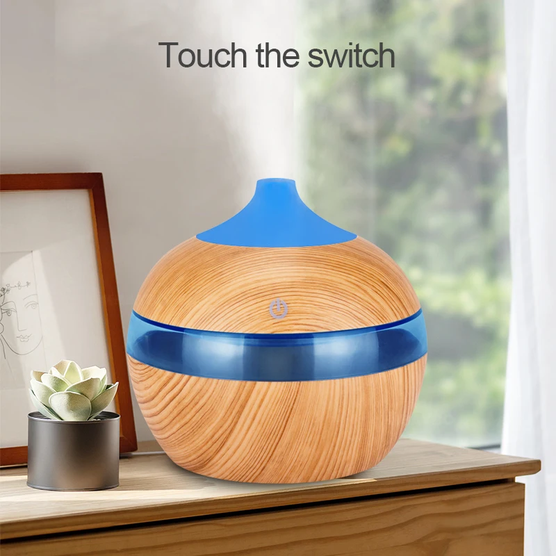 KBAYBO 300ml Mini USB Air Humidifier essential Oil Diffusers Wood Electric humidifier with LED night light mist maker for Home | Бытовая