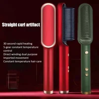 multifunctional hair straightener curler flat iron tourmaline ceramic hair straighting curling irons hair brush hot comb