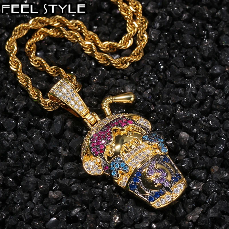 Ожерелье с кулоном в виде чашки напитка фианитом класса ААА кулон полностью