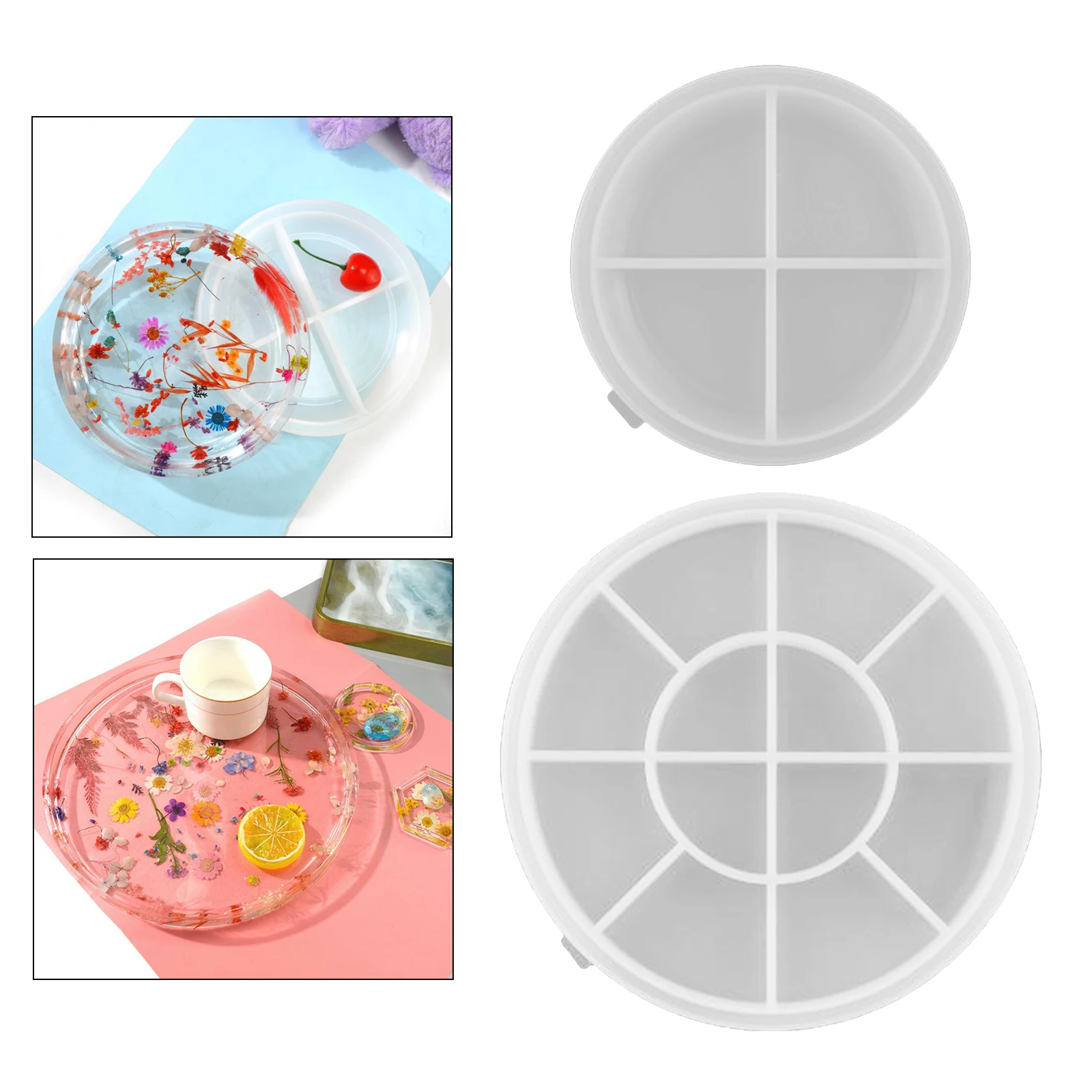

Assorted Round Plate Coaster Resin Epoxy Silicone Molds Jewelry DIY Making Mould