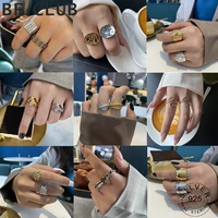 925 sterling silver wide bump matte gold color rings for women retro distressed opening handmade ring fashion fine jewelry