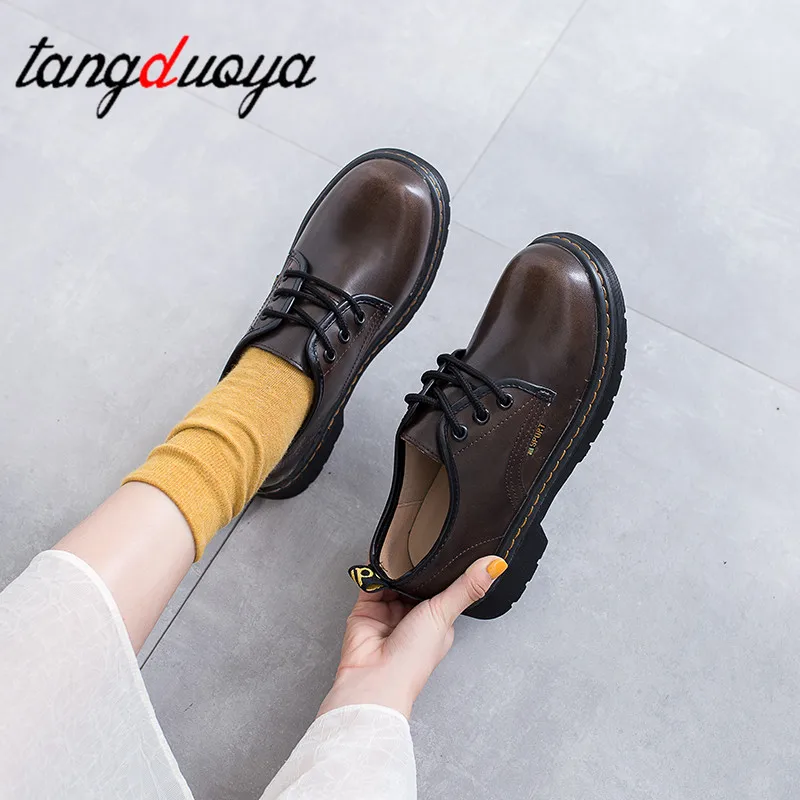 Новая Студенческая Корейская повседневная обувь на плоской подошве со шнуровкой