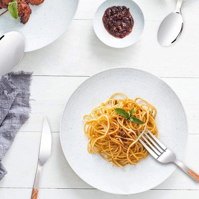 Новый 4 шт Серебристый цвет набор столовых приборов из нержавеющей стали с