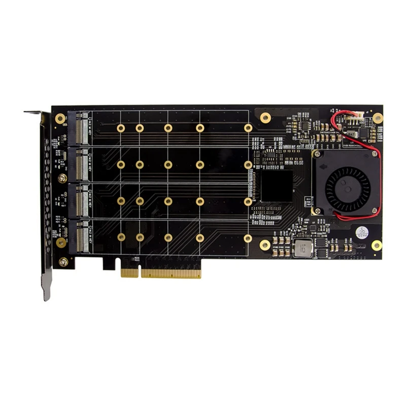 PCI-E 3.0 X8 PLX8724 to 4XM.2 NVMe SSD Adapter Riser Card for Miner BTC Mining Expansion | Компьютеры и офис