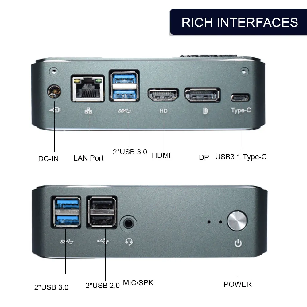 Мини-ПК игровой 10-го поколения Intel Core i7 10510U Type-c USB 3 0 HDMI DP | Компьютеры и офис