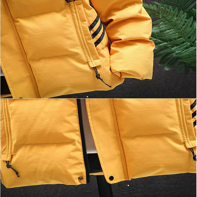 

GlacialWhale Casual oversized Mens Down Jacket Men Winter Cargo Jacket Coat Hooded Windproof Hip Hop Streetwear White Jackets