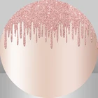 Bokeh розовое золото круглые фоновые покрытия для свадьбы девичвечерние вечеринки декор баннер фотосессия Стенд торт стол эластичный чехол