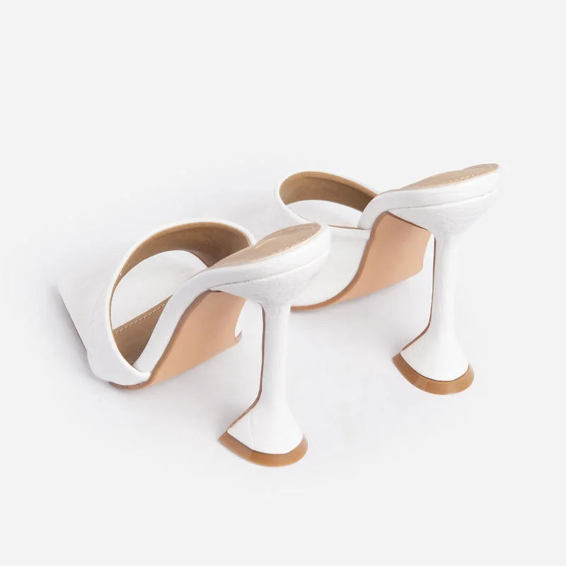 

Summer New Women's Sandals Fashion Square Head Sexy High Heel Outdoor Light Pu Leather Slippers Stilettos woman slippers
