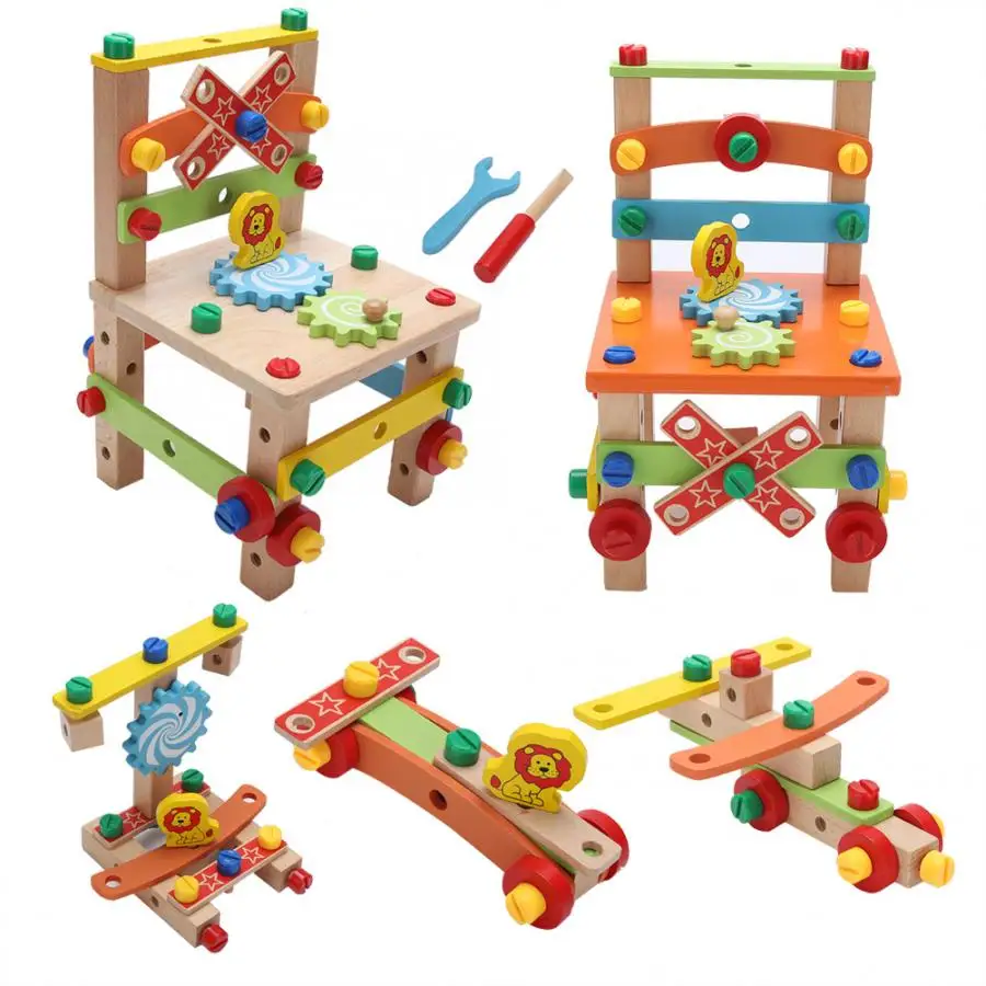 Детские игрушки Монтессори деревянный стул для сборки игрушка детей Обучающие