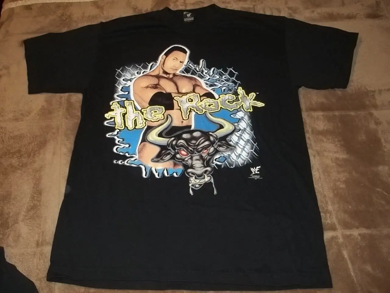 Винтажная футболка в стиле рок Мужская L 1999 WWF Johnson Wrestling 90's Dwayne Классическая