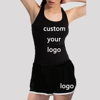 custom your logo tracksuit set women sleeveless solid tank top vest shorts fashion casual joggers 2 piece suits