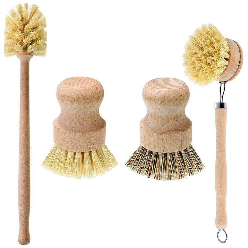 

Набор кухонных кистей включает мини-щетку для скраба посуды щетка для скраба из дерева с длинной ручкой для чистки посуды, бутылки