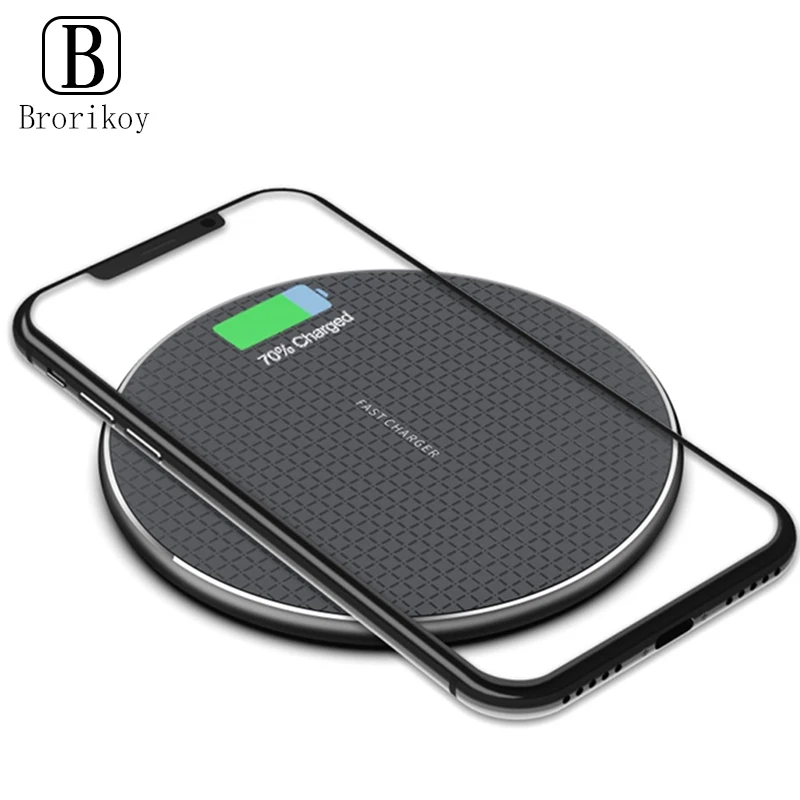 10w qi wireless charger pad for samsung s21 s20 note 10 iphone 12 11 pro xs max x 8 metal wireless fast charging quick charge free global shipping