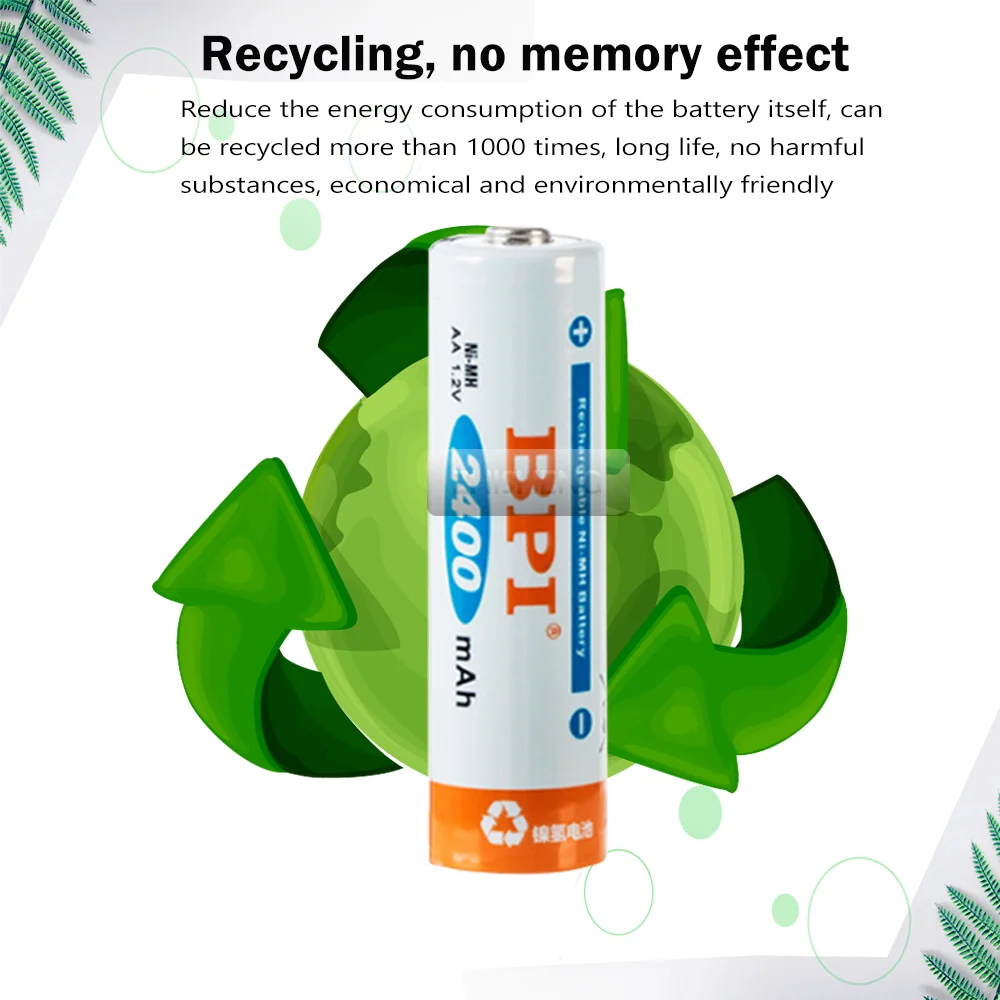 Никель металлогидридный перезаряжаемый аккумулятор BPI 1 2 в 2400 мАч 1000 циклов