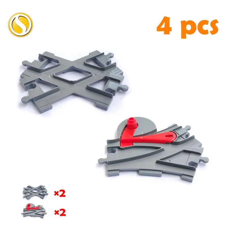 

Railway Transport Assemble Big Building Blocks Track Set Compatible Toy Bricks Train Home Interactive Toys For Children Gift