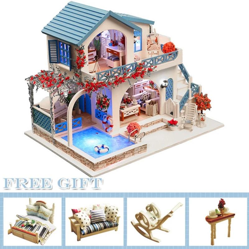 Рождественский подарок кукольный домик сделай сам деревянный миниатюрный