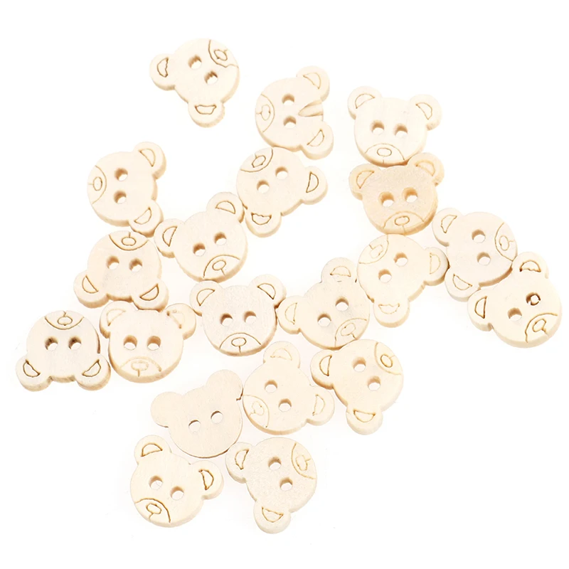 20 шт/40 шт. Подвески медведь 2 отверстия деревянные пуговицы для шитья детей 13x11