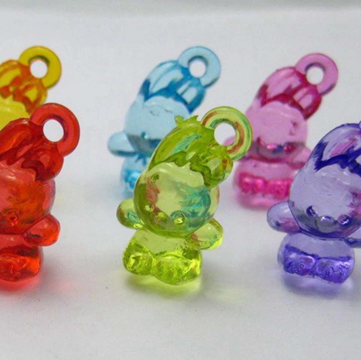 50 смешанных цветов прозрачные акриловые Подвески 3D Rabit 20 мм|pendant display|pendant controlpendant