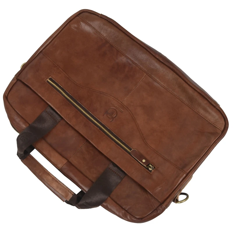 

BULLCAPTAIN new fashion cowhide men's business briefcase / leather retro men's crossbody bag / casual business bag / handb