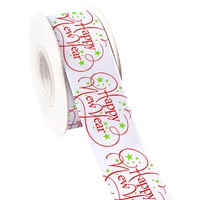 new happy new year christmas ribbon grosgrain printed snowmansnowflakes 5 yards for party decoration wrap diy crafts packing be