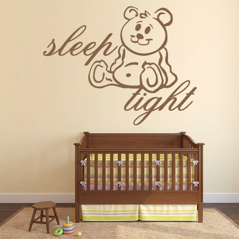 

Sleep Tight Wall Decals Words Lettering Art Toy Bear Mural Nursery Kids Bedroom Baby Room Home Decor Vinyl Wall Sticker M798