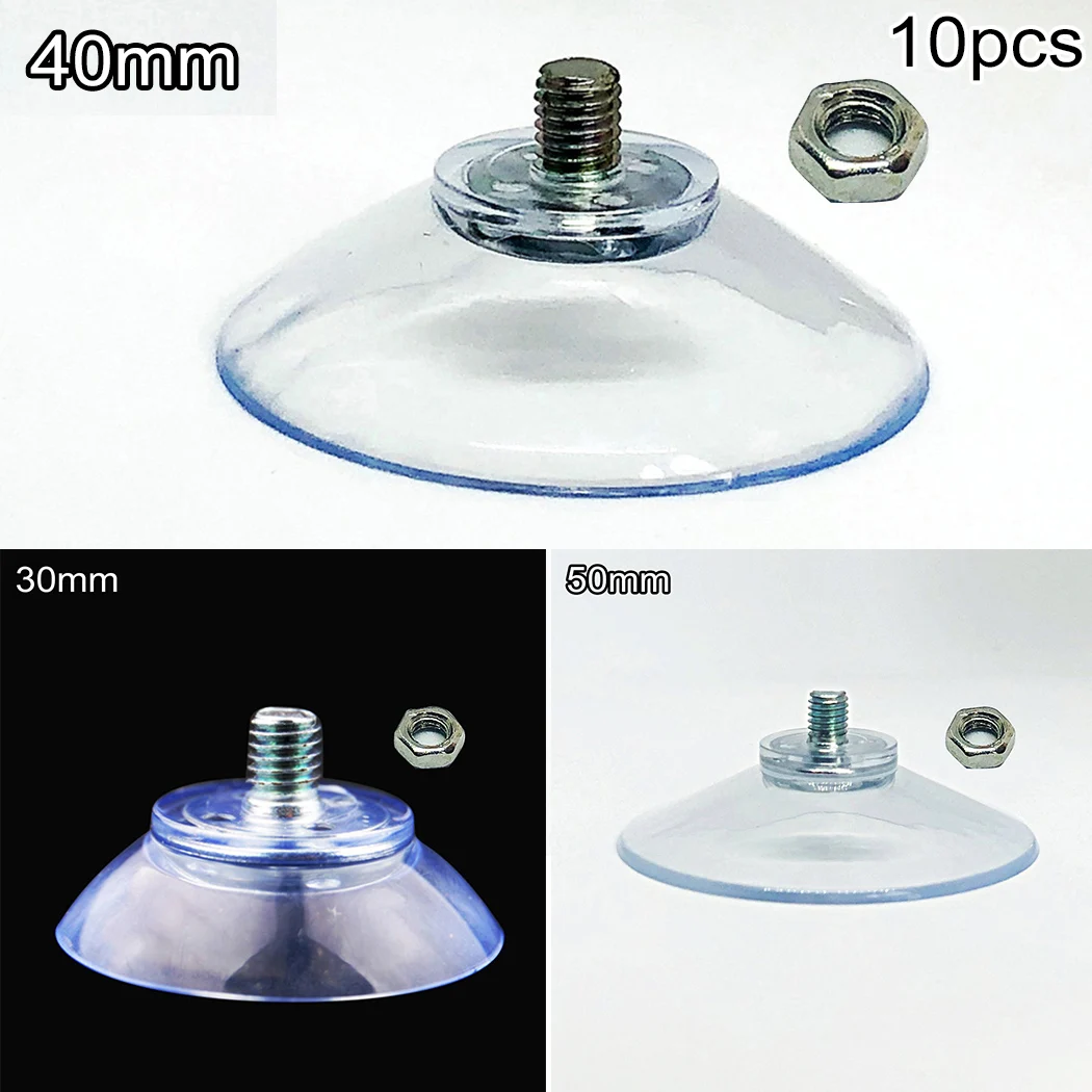 

With Nut Pads Suction Cups Suckers Rubb PVC 30mm 40mm 50mm Clear Kitchen