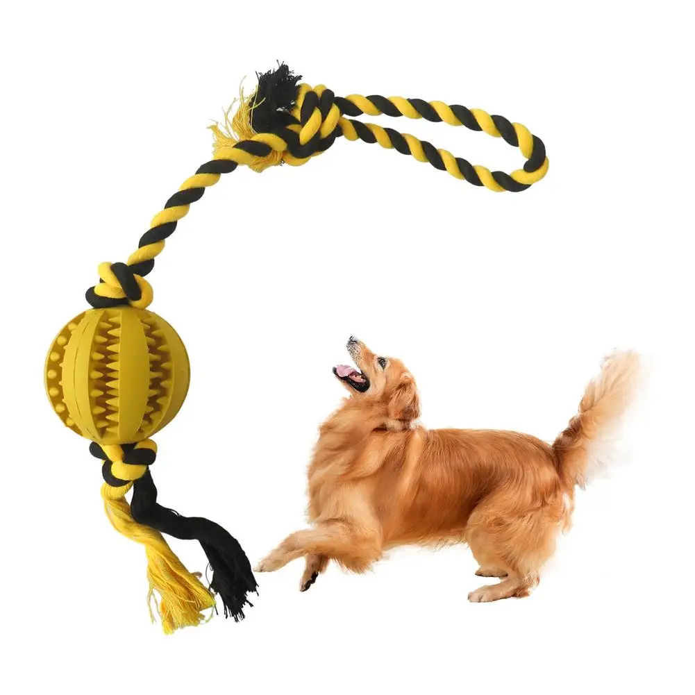 

Puppy Teething Chew Toys Interactive Dog Toy Treat Boredom Food Dispensing Bite-resistant Elastic Rubber Ball for Puppy Small M