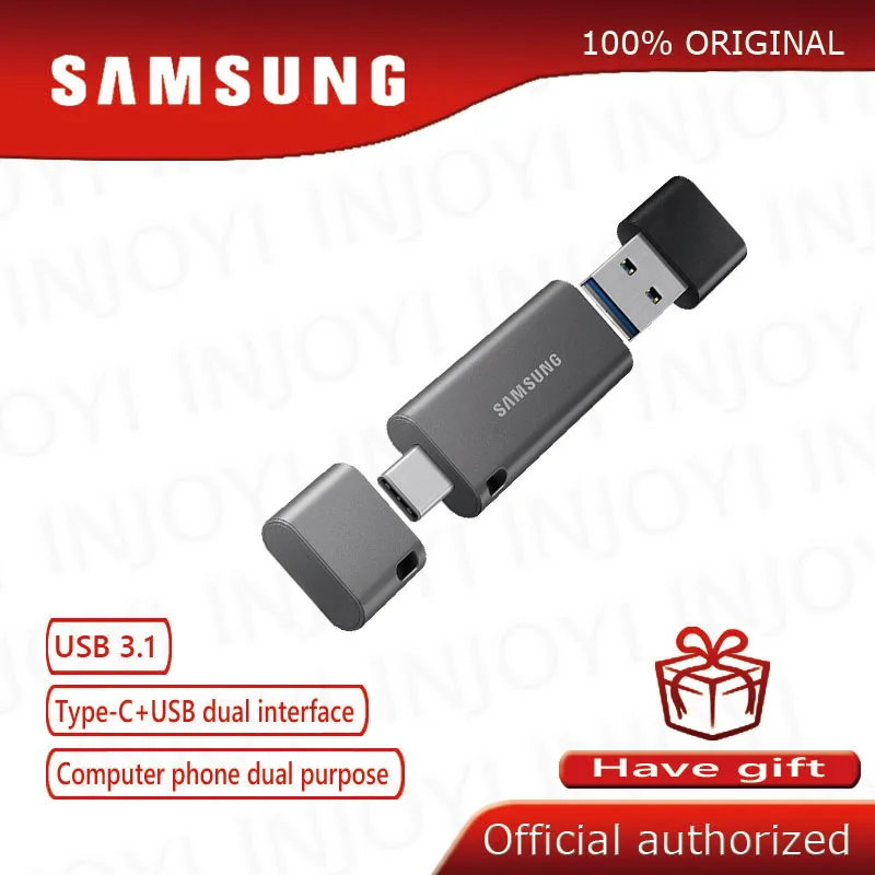 SAMSUNG флэш-накопитель USB 32G 64G металлический флеш-накопитель USB 3,1 Тип C Флешка 128G 256G карта памяти смартфон планшет компьютер
