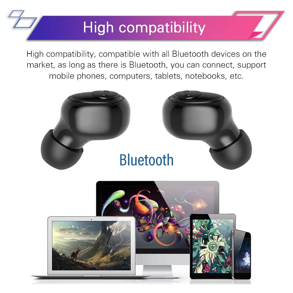 G6S Portable Wireless 5.0 In-Ear Earphone Stereo Touch Control Earpiece With Charge Box Mic | Электроника