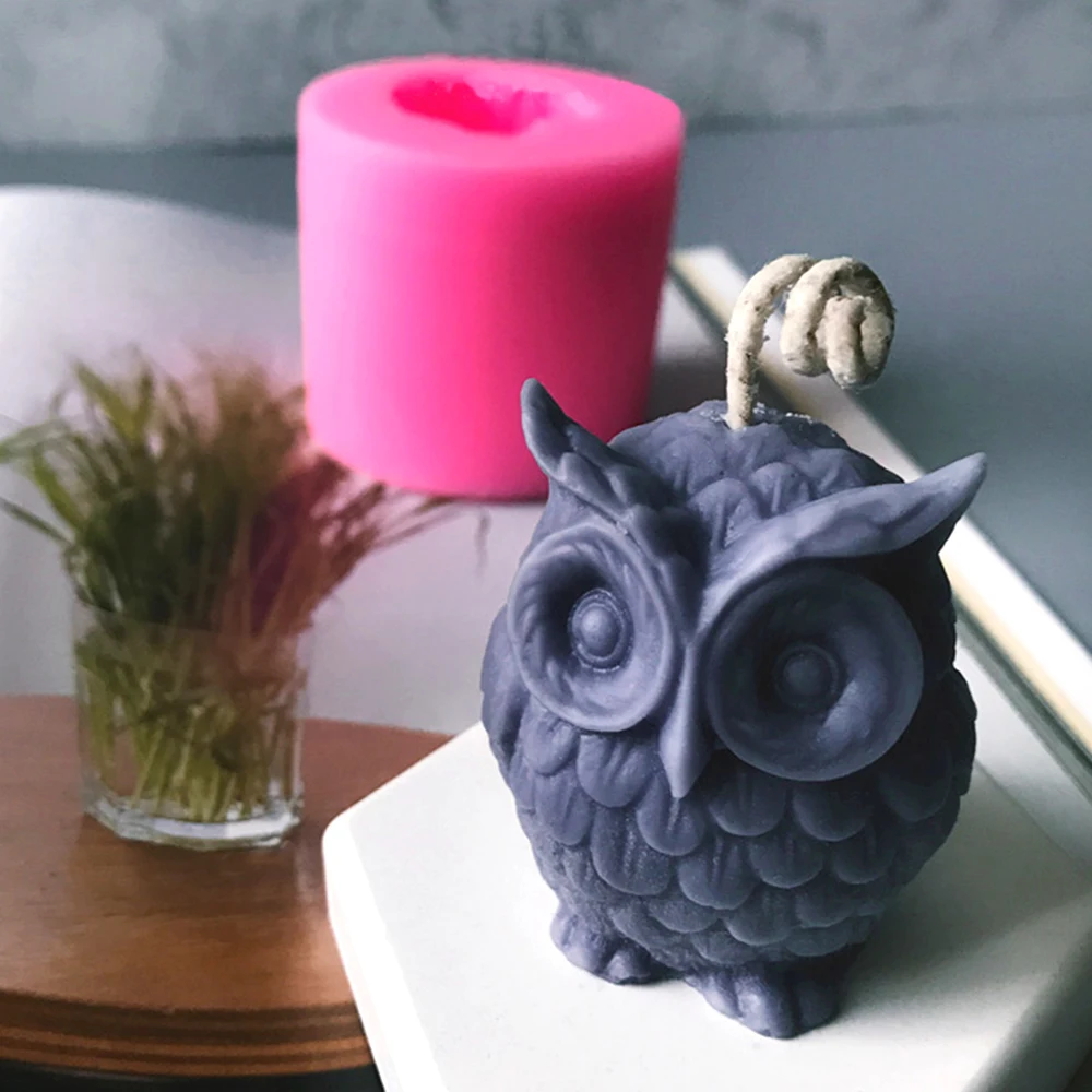 

3D Owl Candle Mold Aromatherapy Candle Manual DIY Homemade Animal Candle Mold Silicone Candle Mold Candle Making Jar Resin Mold