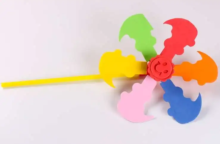 

six color windmill children toy kindergarten toy material package outdoor activities toy Diy Six - Color Windmill Children 's