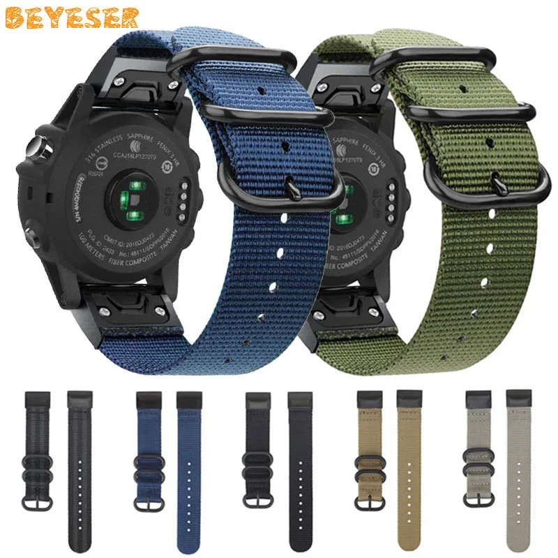 Нейлоновый ремешок для часов Garmin Fenix 6S 6 6X Pro 945 5 5X Plus Легкий тканый наручных 20 22 26 мм