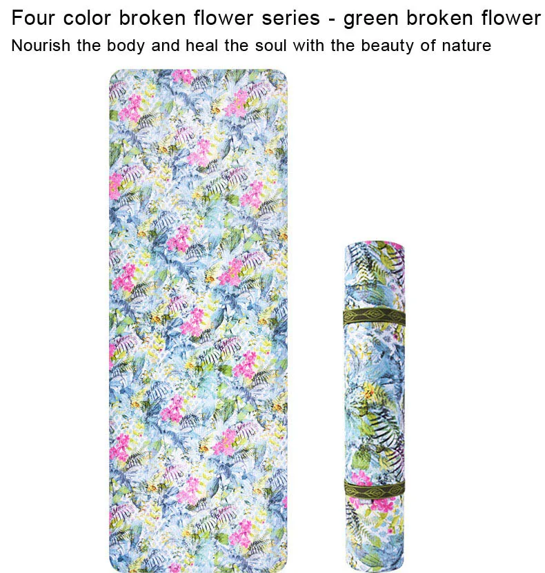 5 мм Cuihua мягкий высокий отскок ТПЭ печати замшевый коврик для занятий йогой 184x66 см