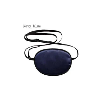 Navy blue Одноглазая высококлассная шелковая маска для сна одноглазая Amblyopia тренерская маска для век переносная Мягкая повязка для глаз спальный чехол MR088 - Цвет: Navy blue