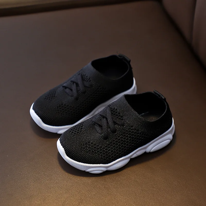 2021 spring and autumn new children's pure color Korean plastic soft sole men women baby mesh breathable sneakers |