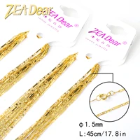 zeadear jewelry 10pcs 45cm gold stainless steel necklace link chain in bulk for women man classic trendy for daily wear gift