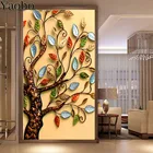 5D алмазная живопись Fortune Tree Four Seasons, вышивка крестиком, квадратнаякруглая Алмазная вышивка мозаичная декоративная картина home